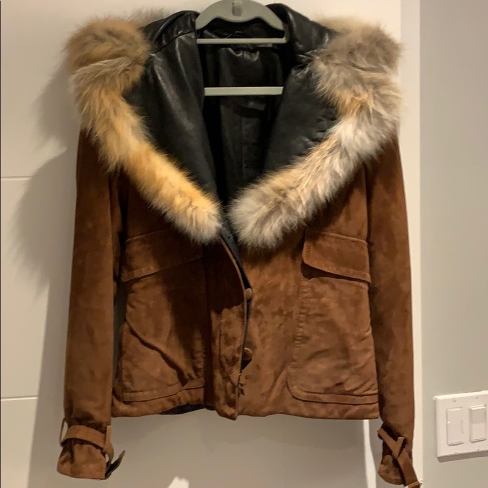 Vintage Gianfranco Ferre Suede Leather Fur Coat